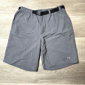 Guide Series Shorts Mens MEDIUM Gray Nylon Belted Button Zip
